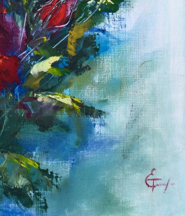 Original Abstract Expressionism Floral Painting by Tatsiana Yelistratava