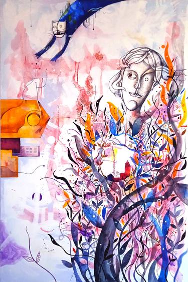 Original Art Nouveau Fantasy Painting by Daniel Victor