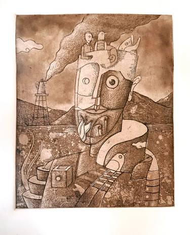 Original Art Deco People Printmaking by Daniel Victor