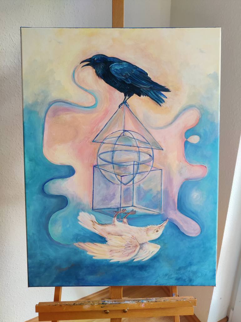 Original Abstract Expressionism Animal Painting by Iuliia Frantseva