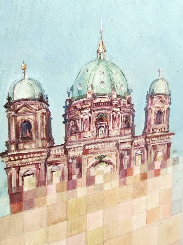 Original Surrealism Architecture Painting by Iuliia Frantseva