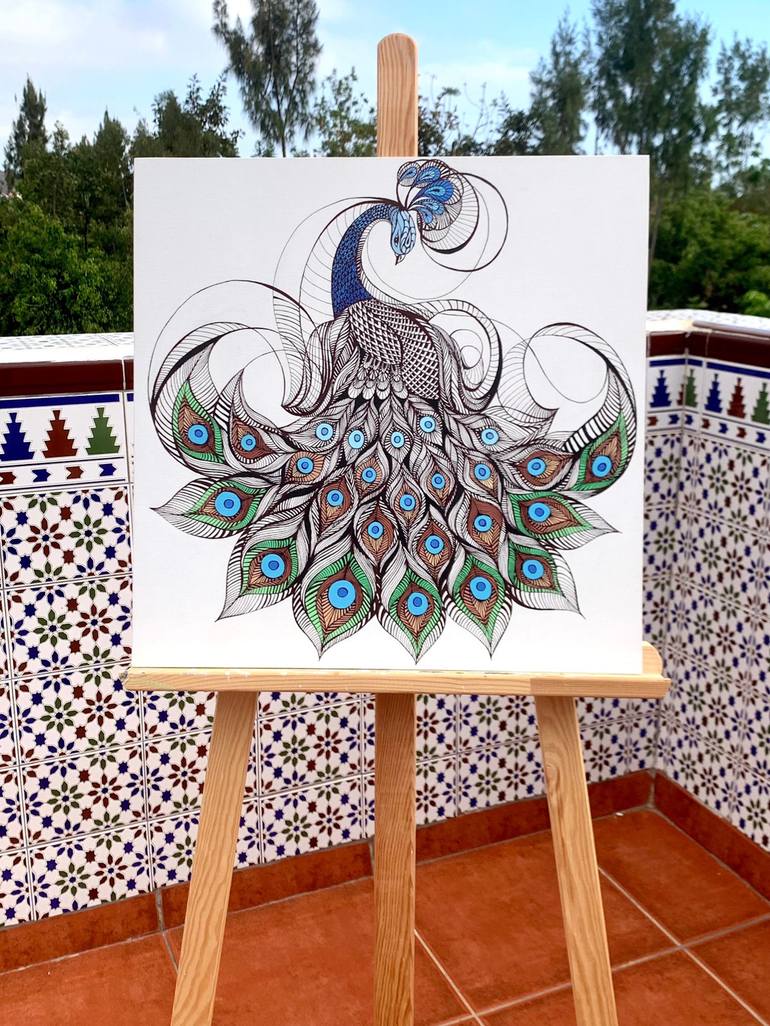 Original Illustration Animal Painting by Maria Tuzhilkina