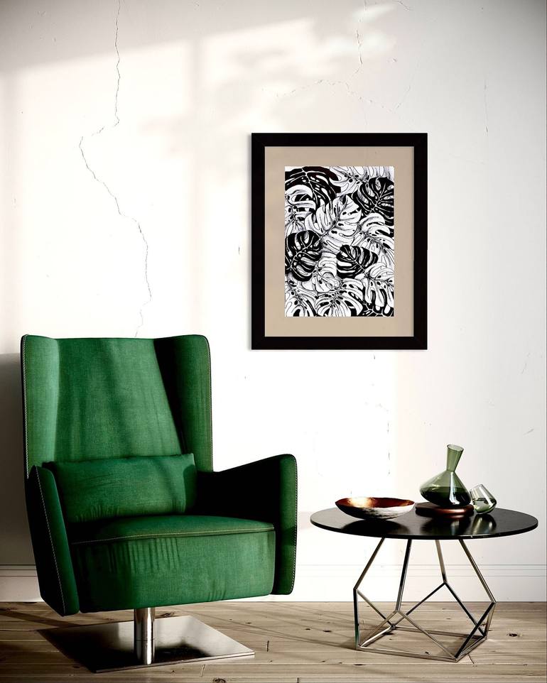 Original Contemporary Botanic Drawing by Maria Tuzhilkina