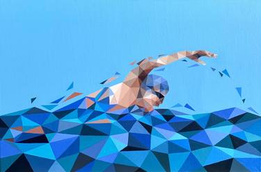 Original Cubism Sport Paintings by Maria Tuzhilkina