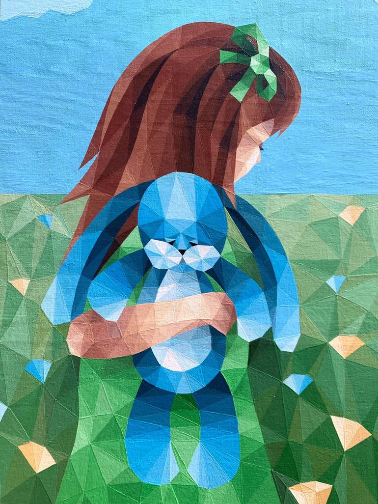 Original Abstract Children Painting by Maria Tuzhilkina