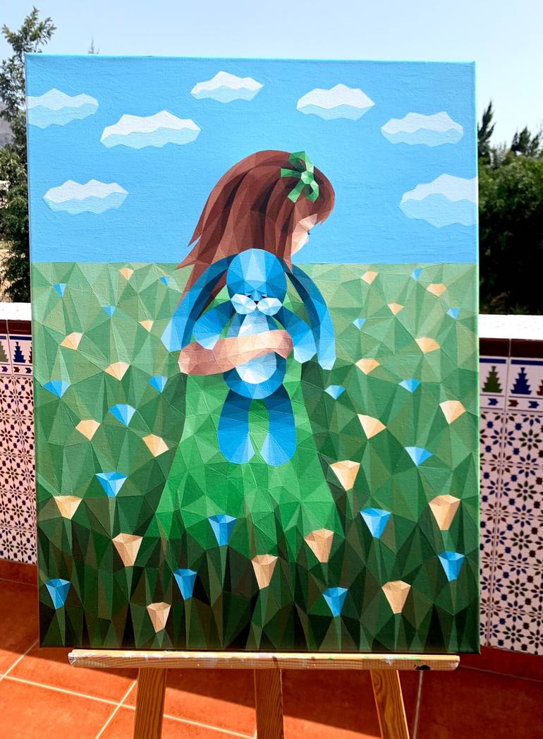 Original Abstract Children Painting by Maria Tuzhilkina
