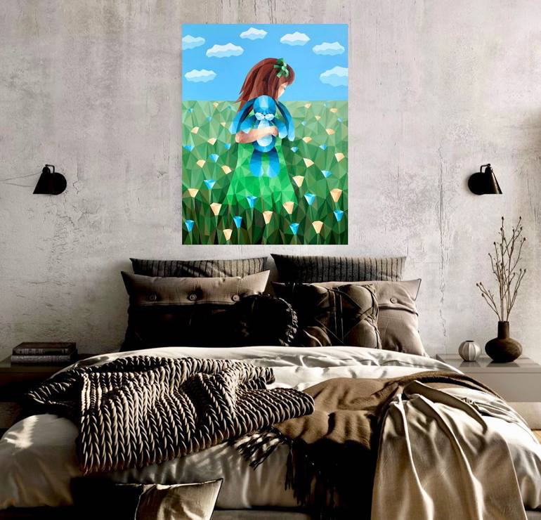 Original Abstract Children Painting by Maria Tuzhilkina