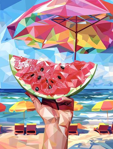Original Abstract Beach Digital by Maria Tuzhilkina