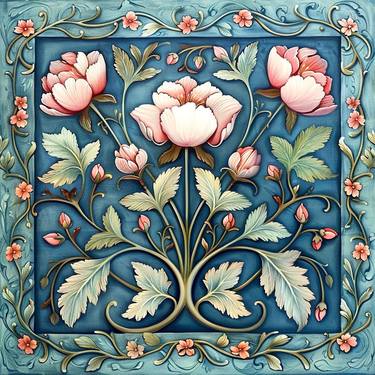 Original Art Deco Botanic Digital by Maria Tuzhilkina