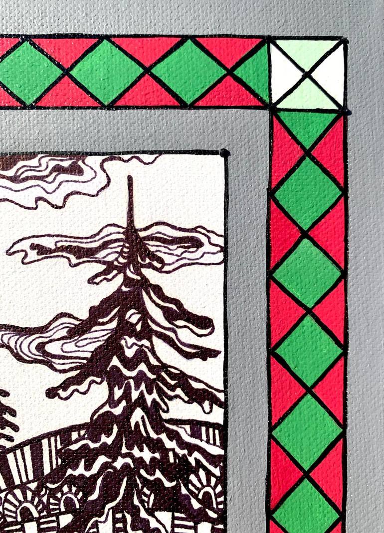 Original Geometric Landscape Painting by Maria Tuzhilkina