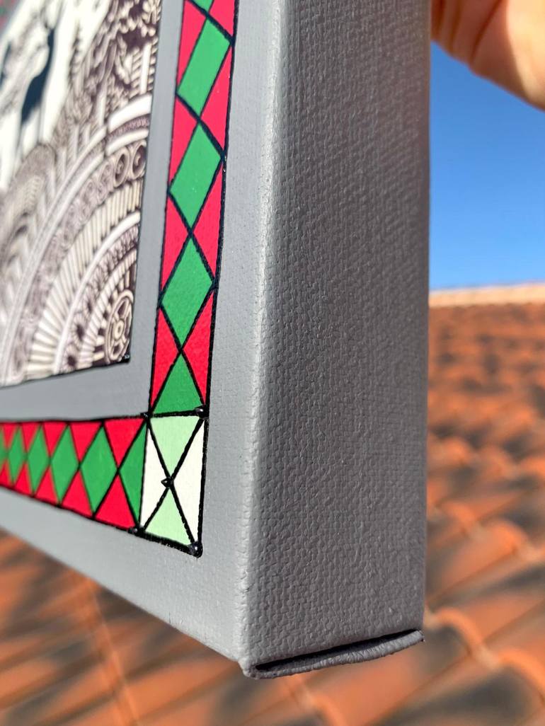 Original Geometric Landscape Painting by Maria Tuzhilkina