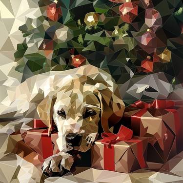 Original Cubism Dogs Digital by Maria Tuzhilkina