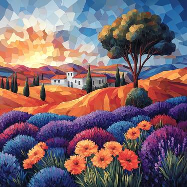 Original Abstract Expressionism Landscape Digital by Maria Tuzhilkina