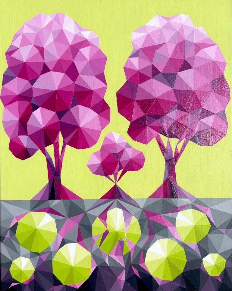 Print of Cubism Abstract Paintings by Maria Tuzhilkina