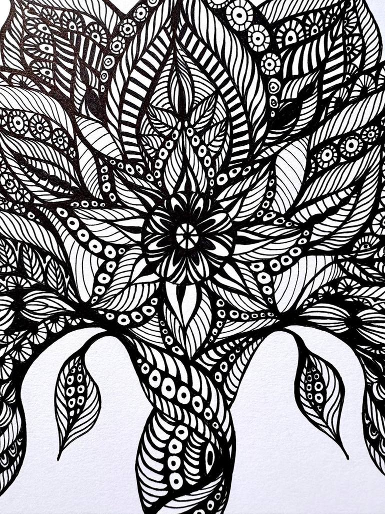 Original Contemporary Botanic Drawing by Maria Tuzhilkina