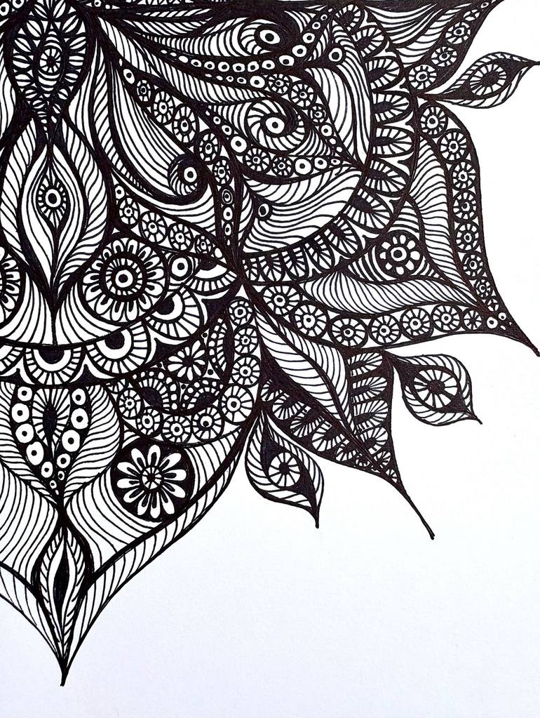 Original Contemporary Floral Drawing by Maria Tuzhilkina