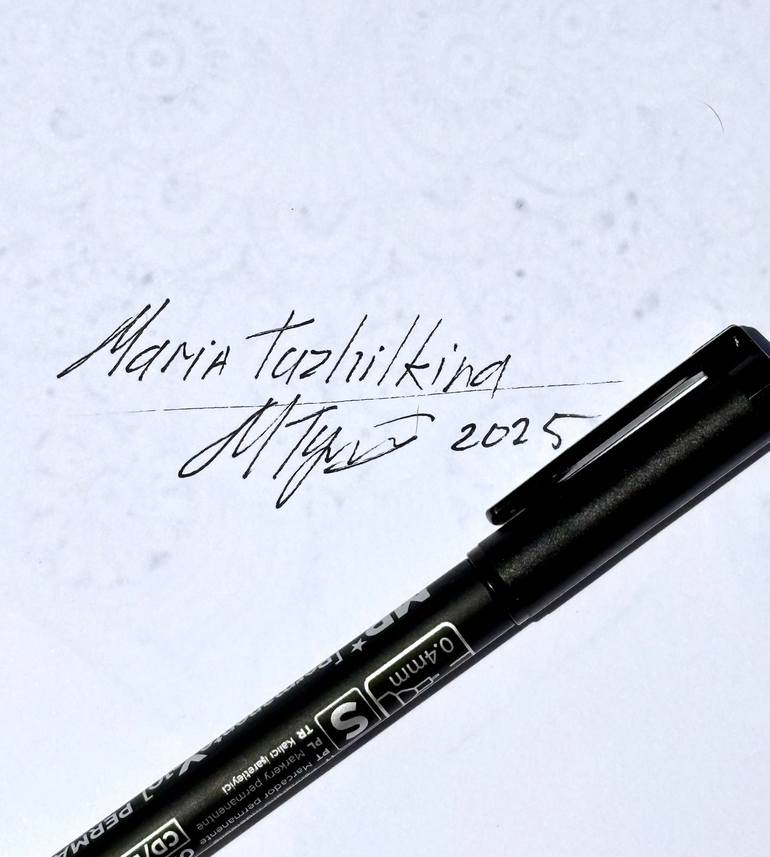Original Contemporary Floral Drawing by Maria Tuzhilkina