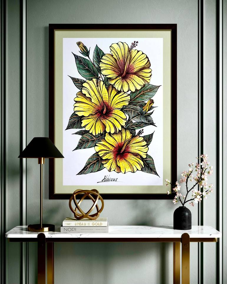 Original Contemporary Botanic Drawing by Maria Tuzhilkina