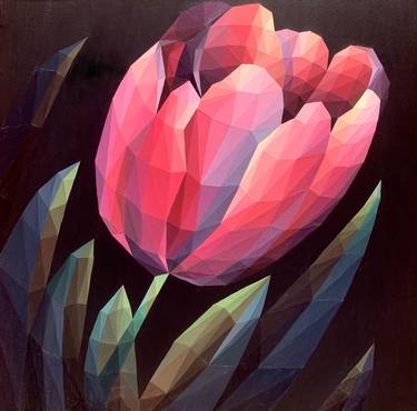 Original Cubism Botanic Paintings by Maria Tuzhilkina