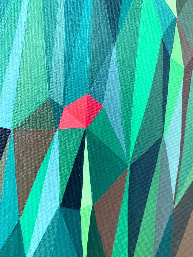 Original Cubism Floral Painting by Maria Tuzhilkina