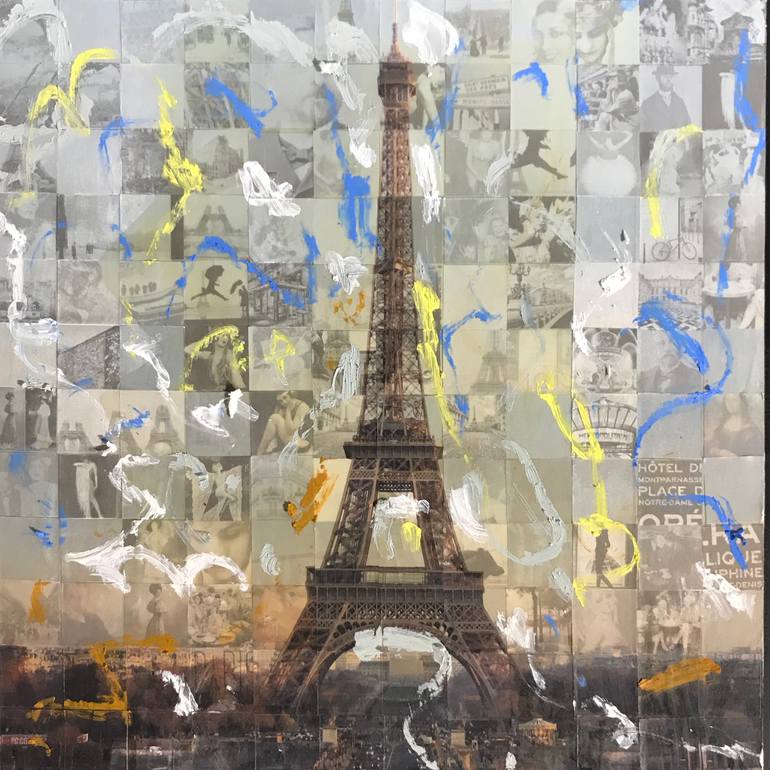 EIFFEL Collage Saatchi by Stapleton Art | Jeffrey