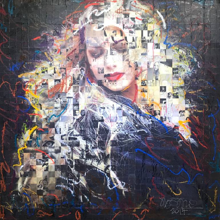 LONG BLONDE HAIR Collage by Jeffrey Stapleton | Saatchi Art