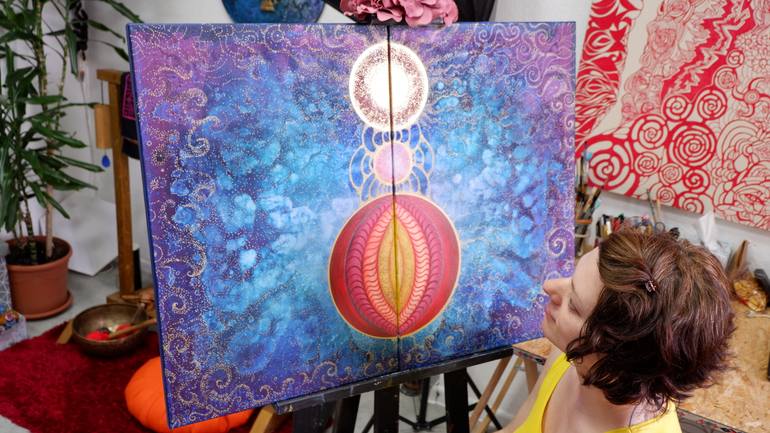 Original Surrealism Religion Painting by Izabela Ewa Oldak