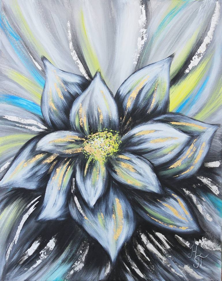 Acrylic Painting Fantasy Flower Painting by Natali Petrova | Saatchi Art