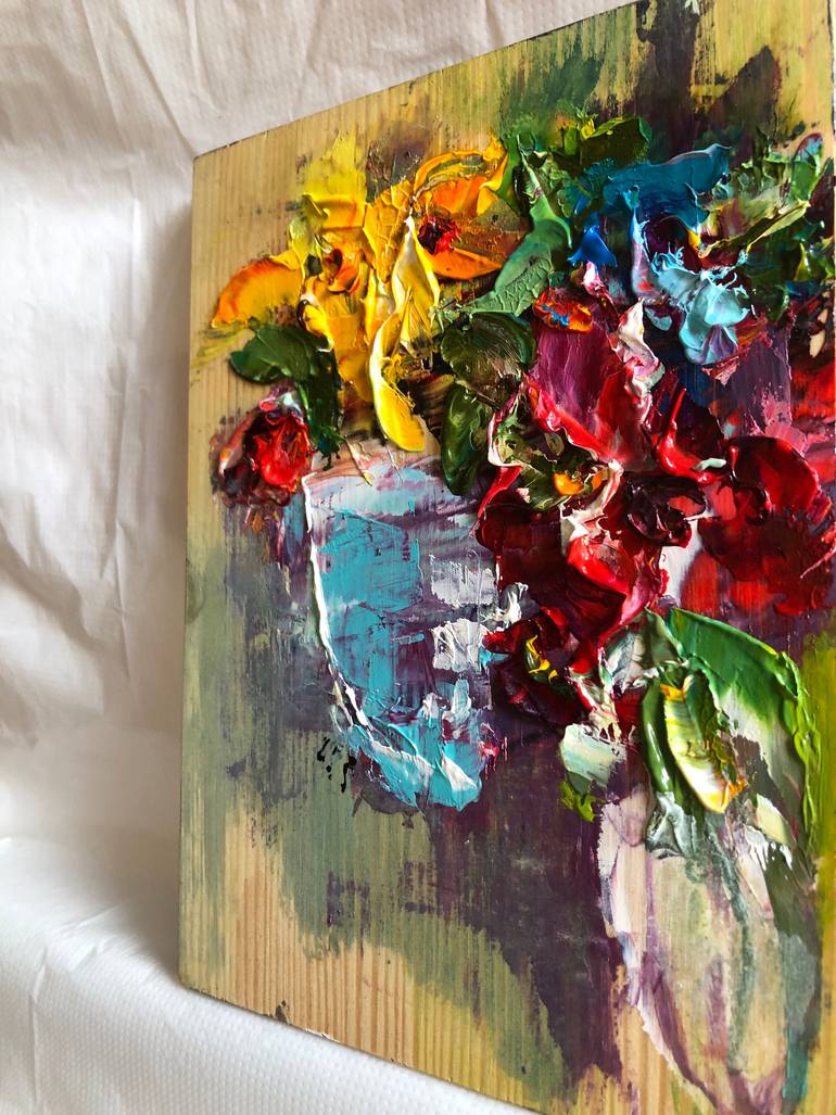 Original Abstract Expressionism Floral Painting by Olha Stas