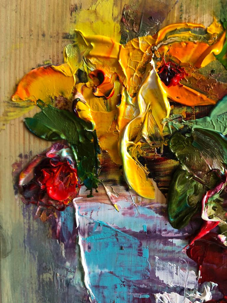 Original Abstract Expressionism Floral Painting by Olha Stas