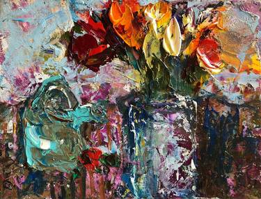 Original Abstract Floral Paintings by Olha Stas