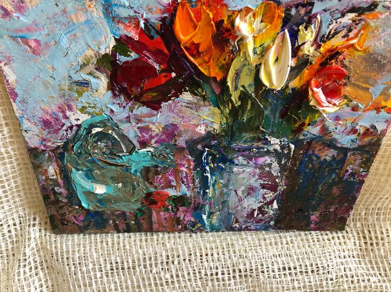 Original Abstract Floral Painting by Olha Stas