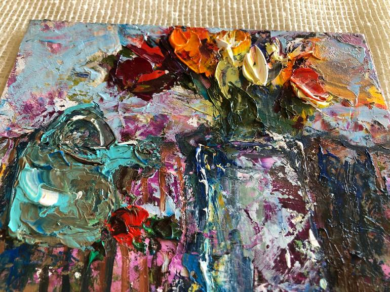 Original Abstract Floral Painting by Olha Stas