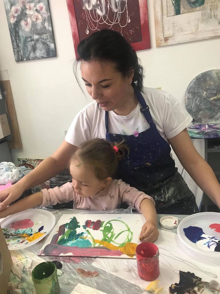 Original Abstract Floral Painting by Olha Stas