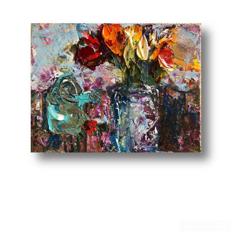 Original Abstract Floral Painting by Olha Stas