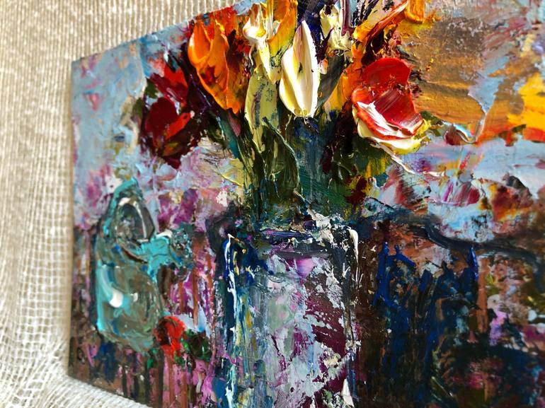 Original Abstract Floral Painting by Olha Stas