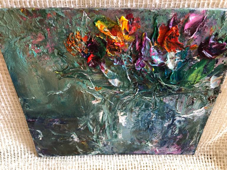 Original Abstract Floral Painting by Olha Stas