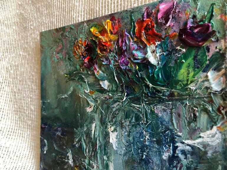 Original Abstract Floral Painting by Olha Stas