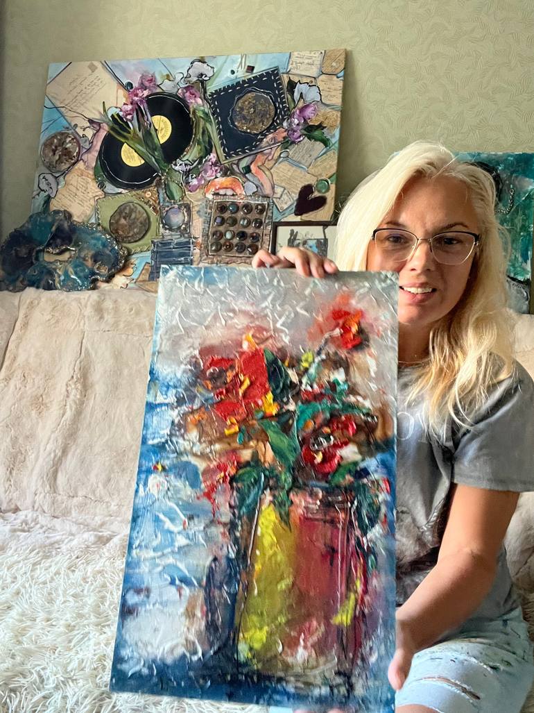 Original Abstract Still Life Painting by Olha Stas