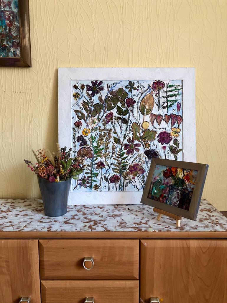 Original Art Deco Botanic Mixed Media by Olha Stas