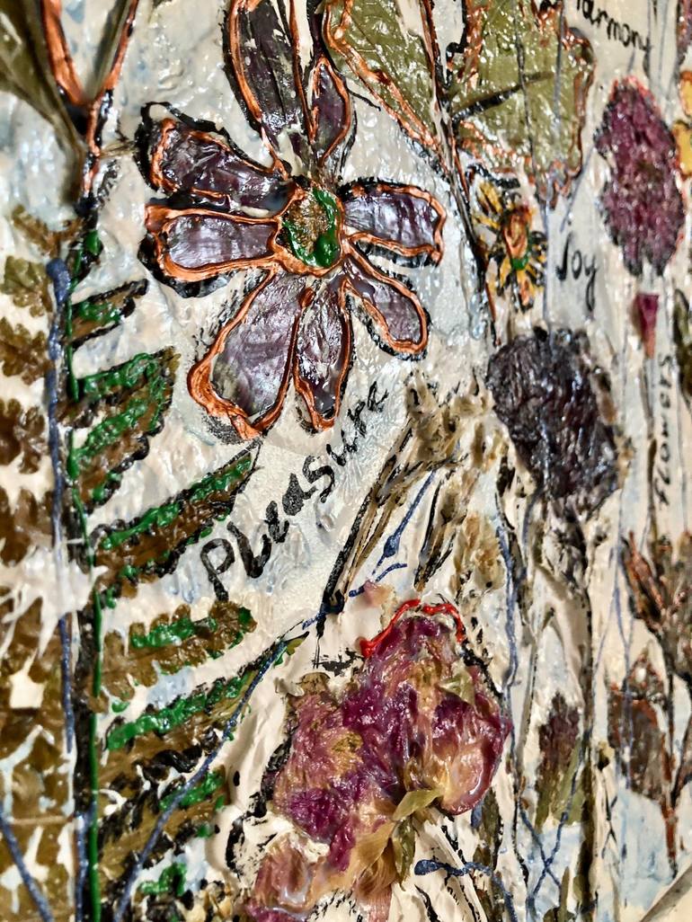 Original Art Deco Botanic Mixed Media by Olha Stas