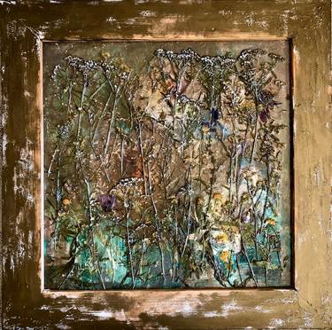 Original Abstract Floral Mixed Media by Olha Stas