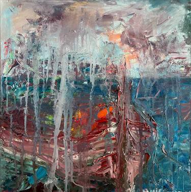 Original Abstract Expressionism Boat Paintings by Olha Stas