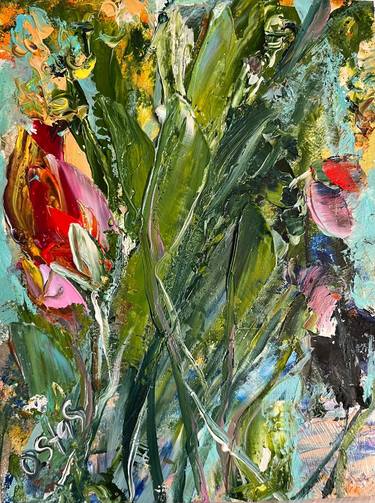 Original Abstract Floral Paintings by Olha Stas