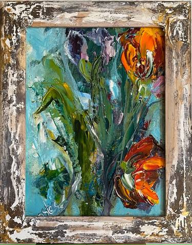 Original Abstract Floral Paintings by Olha Stas