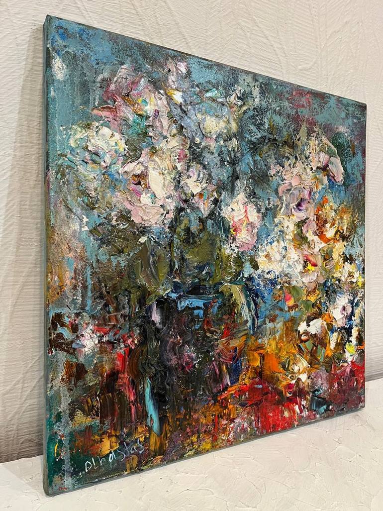 Original Abstract Floral Painting by Olha Stas