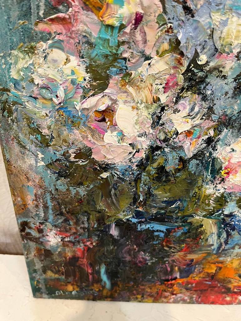 Original Abstract Floral Painting by Olha Stas
