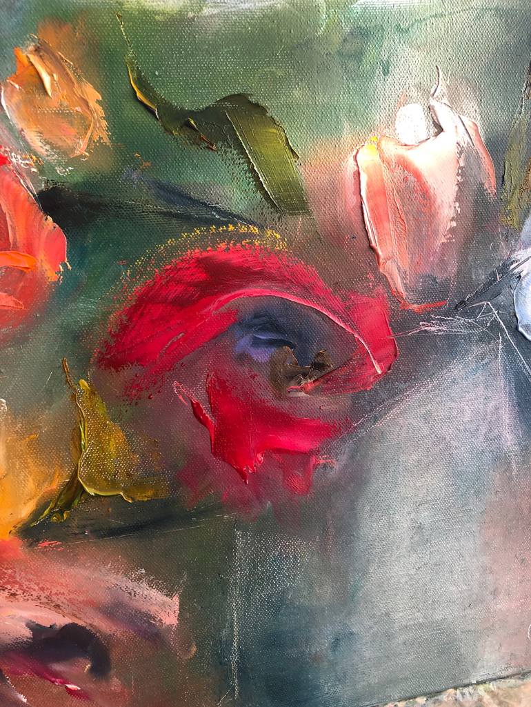 Original Abstract Floral Painting by Olha Stas