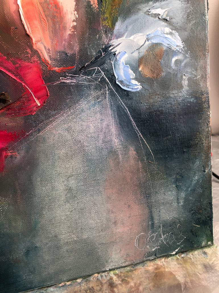 Original Abstract Floral Painting by Olha Stas