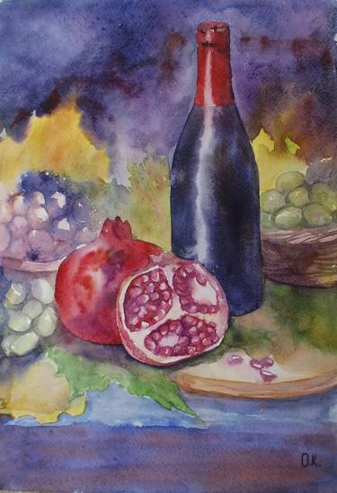Original Impressionism Food & Drink Paintings by Ksana Kuznezova